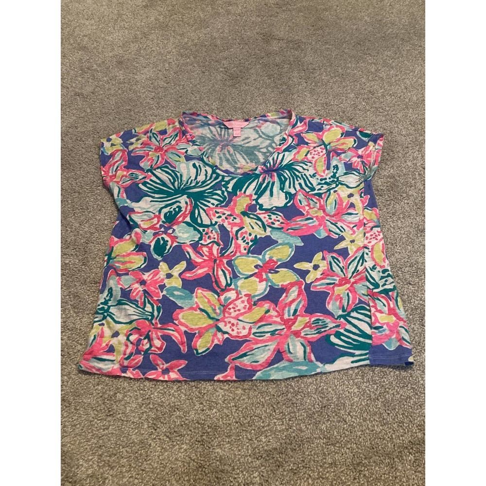 Lilly Pulitzer XXS/XS linen top floral good condition